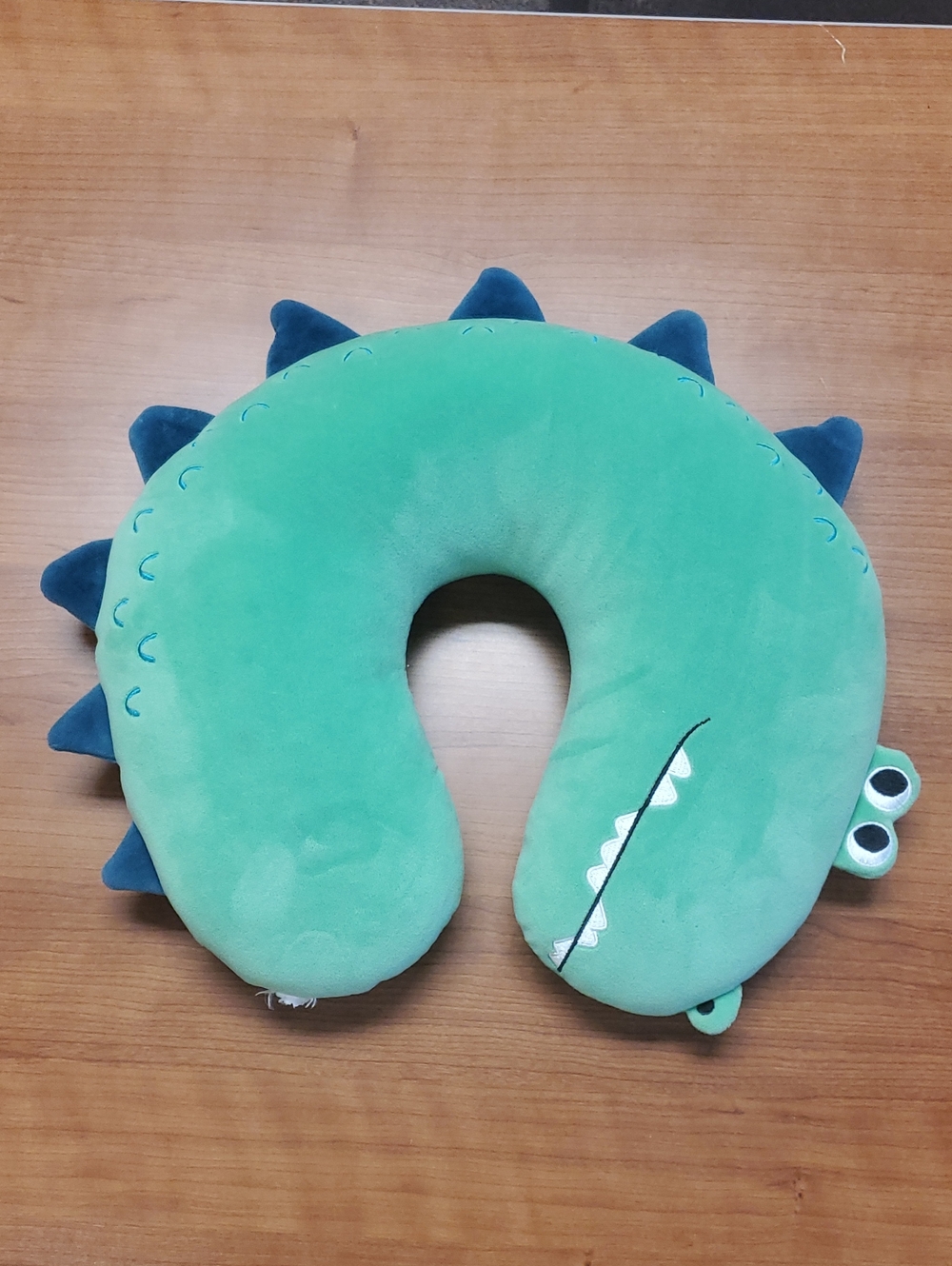 Plush Green Dinosaur Neck Pillow for Kids